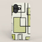Piet Composition in Retro Avocado Sage Light Green Mid-Century Modern Minimalist Geometric Abstract iPhone Case Gallery Image 1