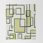 Piet Composition in Retro Avocado Sage Light Green Mid-Century Modern Minimalist Geometric Abstract Throw Blanket Gallery Image 2