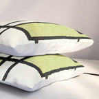 Piet Composition in Retro Avocado Sage Light Green Mid-Century Modern Minimalist Geometric Abstract Pillow Sham Gallery Image 3