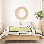 Piet Composition in Retro Avocado Sage Light Green Mid-Century Modern Minimalist Geometric Abstract Duvet Cover Gallery Image 3