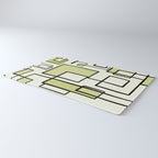 Piet Composition in Retro Avocado Sage Light Green Mid-Century Modern Minimalist Geometric Abstract Rug Gallery Image 3