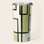 Piet Composition in Retro Avocado Sage Light Green Mid-Century Modern Minimalist Geometric Abstract Travel Mug Gallery Image 2