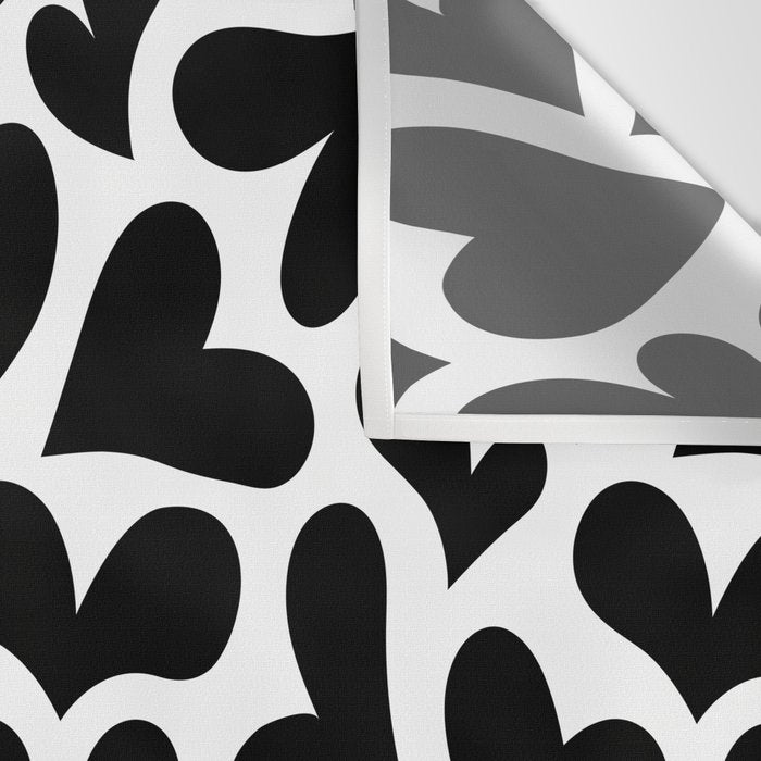 Black and white love heart shape pattern Wall Tapestry Gallery Image 3