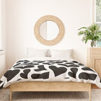 Black and white love heart shape pattern Duvet Cover Gallery Image 3