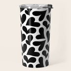 Black and white love heart shape pattern Travel Mug Gallery Image 2