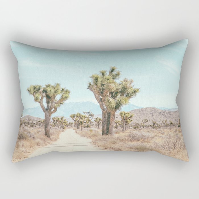 Desert Path - Joshua Tree Landscape, Nature Photography Rectangular Pillow Gallery Image 1