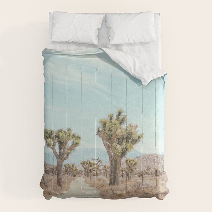 Desert Path - Joshua Tree Landscape, Nature Photography Comforter Gallery Image 1