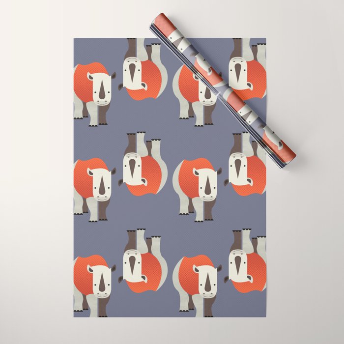 Whimsy Rhinoceros Wrapping Paper Gallery Image 1