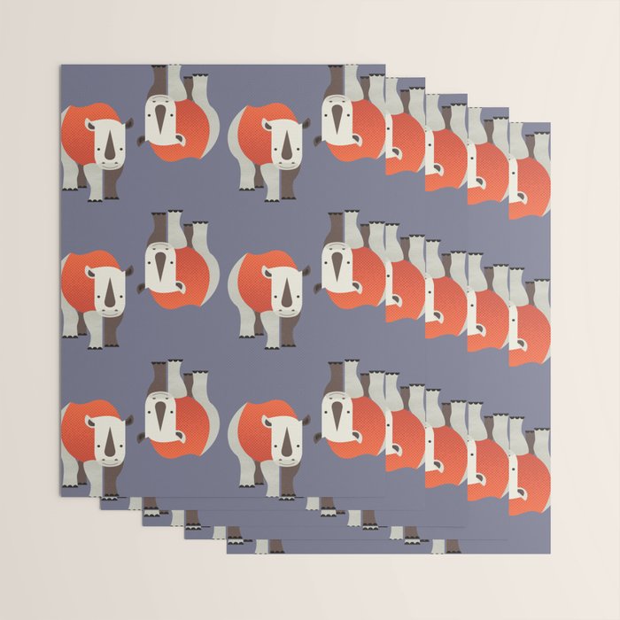 Whimsy Rhinoceros Wrapping Paper Gallery Image 3