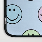 Pastel Blue Colorful Smiley Faces Laptop Sleeve Gallery Image 3