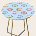 Pastel Blue Colorful Smiley Faces Side Table Gallery Image 2