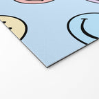 Pastel Blue Colorful Smiley Faces Welcome Mat Gallery Image 2