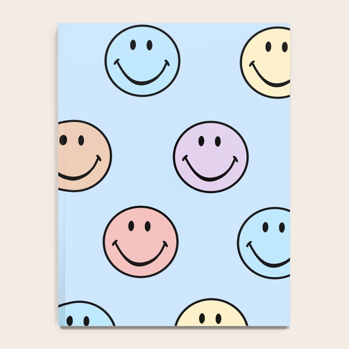 Pastel Blue Colorful Smiley Faces Notebook Gallery Image 4