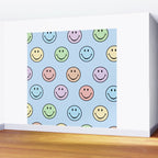 Pastel Blue Colorful Smiley Faces Wall Mural Gallery Image 2