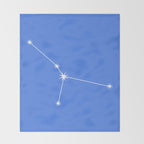 Cancer Zodiac Star Constellation Line Art Bright Blue Throw Blanket Gallery Image 2