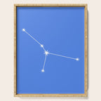 Cancer Zodiac Star Constellation Line Art Bright Blue Serving Tray Gallery Image 1
