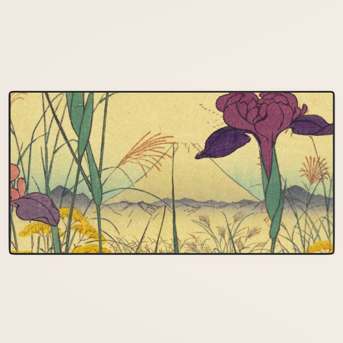 Hankjin Views - Nature Ukiyo Landscape in Green, Purple, Yellow & Orange Desk Mat Gallery Image 3