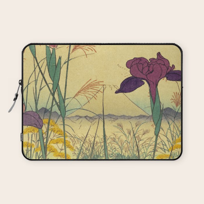 Hankjin Views - Nature Ukiyo Landscape in Green, Purple, Yellow & Orange Laptop Sleeve Gallery Image 1