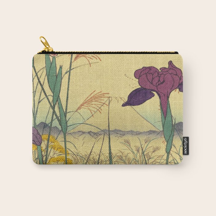 Hankjin Views - Nature Ukiyo Landscape in Green, Purple, Yellow & Orange Carry All Pouch Gallery Image 1