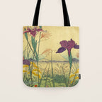 Hankjin Views - Nature Ukiyo Landscape in Green, Purple, Yellow & Orange Tote Bag Gallery Image 1