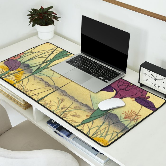 Hankjin Views - Nature Ukiyo Landscape in Green, Purple, Yellow & Orange Desk Mat Gallery Image 2