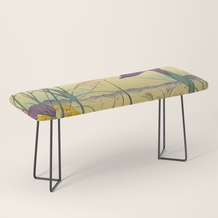 Hankjin Views - Nature Ukiyo Landscape in Green, Purple, Yellow & Orange Bench Gallery Image 1