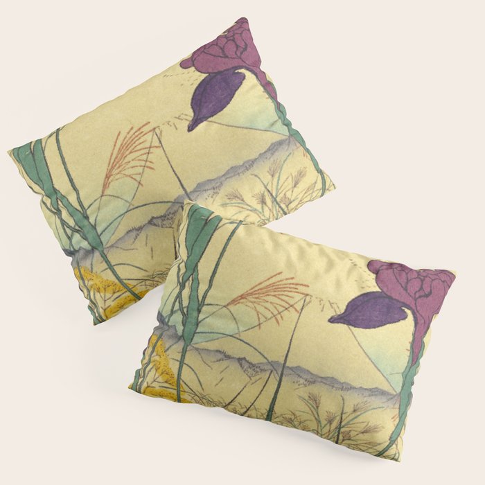 Hankjin Views - Nature Ukiyo Landscape in Green, Purple, Yellow & Orange Pillow Sham Gallery Image 3