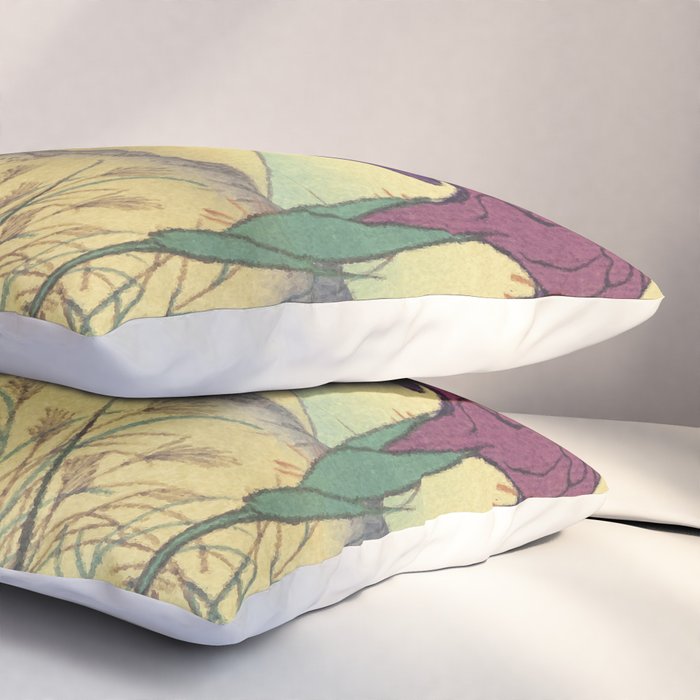 Hankjin Views - Nature Ukiyo Landscape in Green, Purple, Yellow & Orange Pillow Sham Gallery Image 3