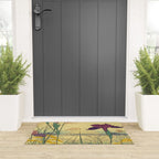 Hankjin Views - Nature Ukiyo Landscape in Green, Purple, Yellow & Orange Welcome Mat Gallery Image 3