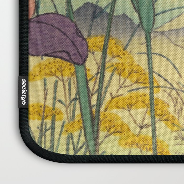 Hankjin Views - Nature Ukiyo Landscape in Green, Purple, Yellow & Orange Laptop Sleeve Gallery Image 3