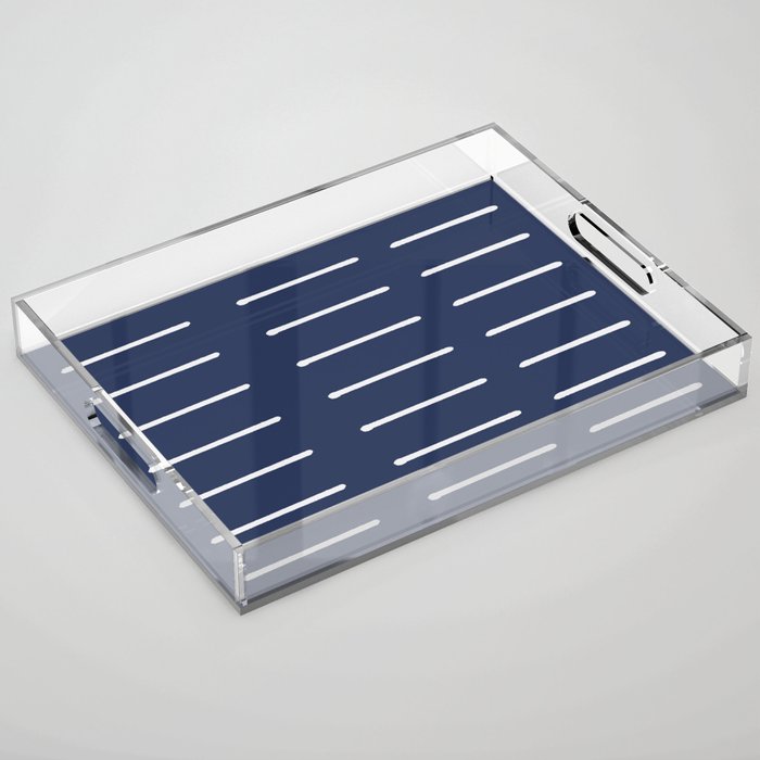 Mudcloth (Navy) Acrylic Tray Gallery Image 1