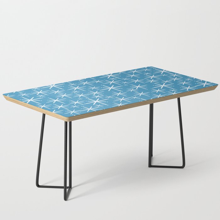 Mid Century Modern Twinkling Stars Retro Atomic Pattern in Middle Blue Coffee Table Gallery Image 1