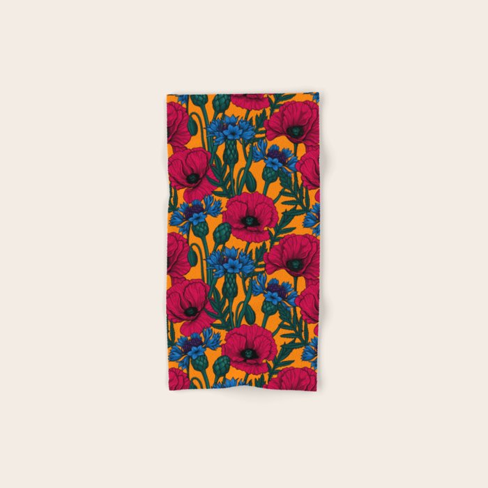 Red poppies and blue cornflowers Bath Towel Gallery Image 1