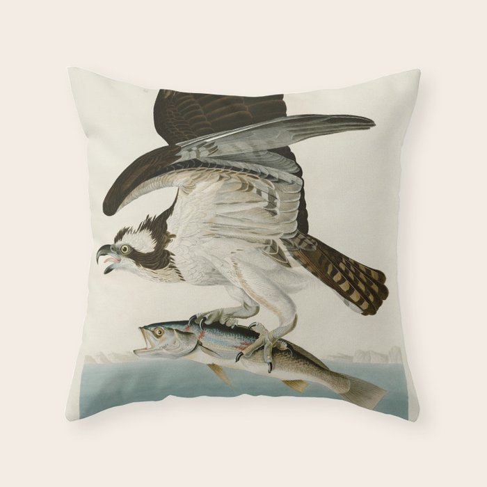 Osprey - John James Audubon's Birds of America Print Throw Pillow Gallery Image 1