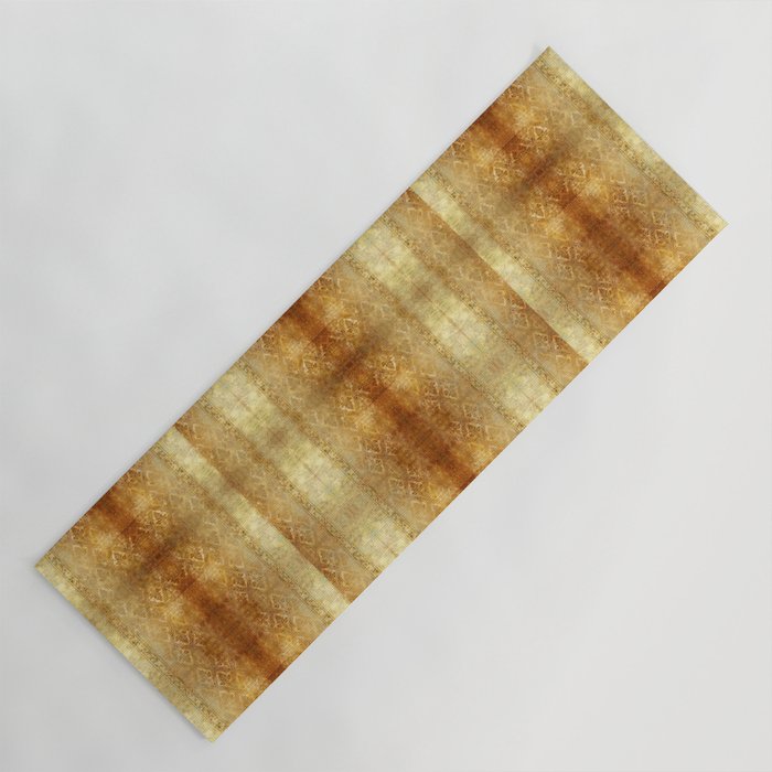 AGED GOLDEN DAMASK Shabby Chic  Yoga Mat Gallery Image 1