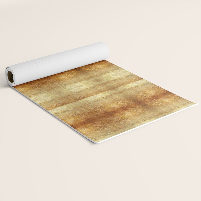 AGED GOLDEN DAMASK Shabby Chic  Yoga Mat Gallery Image 2