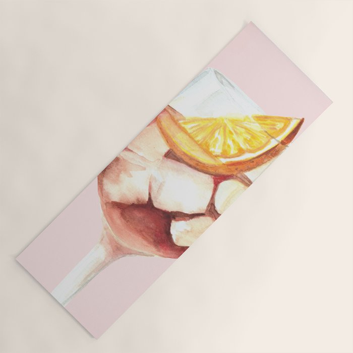 Aperol Spritz: Retro Classic Cocktail 01 Yoga Mat Gallery Image 1