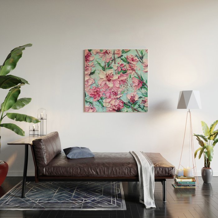 Peach Blossoms Wood Wall Art Gallery Image 2