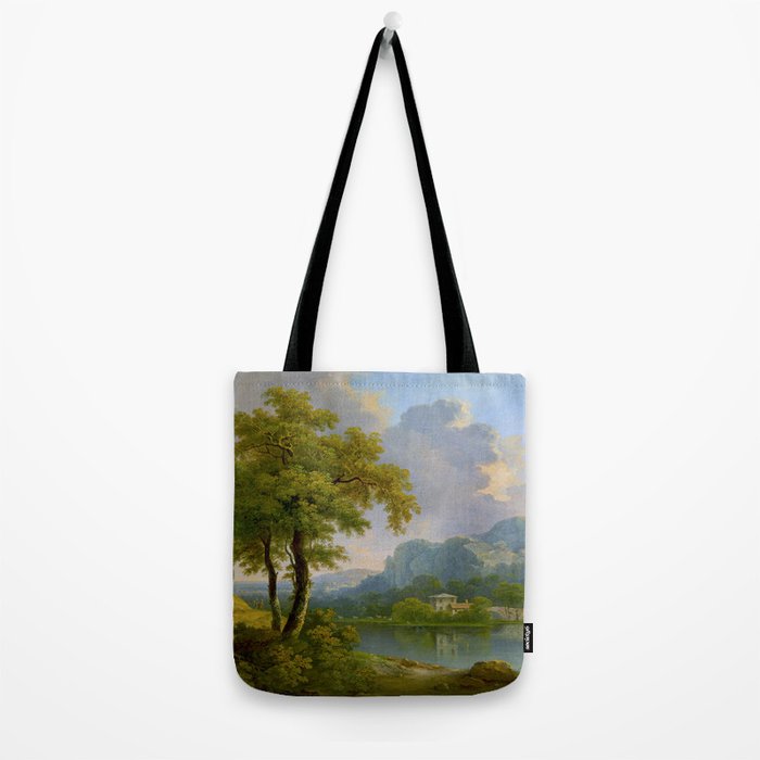 Wooded Hilly Landscape Antique Oil Painting Tote Bag Gallery Image 2
