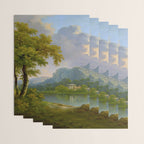 Wooded Hilly Landscape Antique Oil Painting Wrapping Paper Gallery Image 3