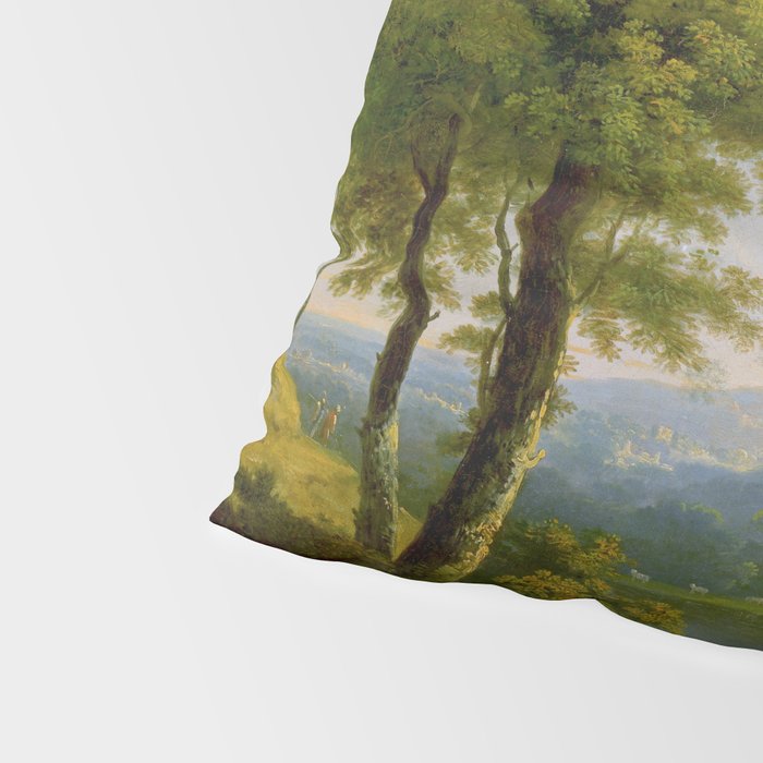 Wooded Hilly Landscape Antique Oil Painting Pillow Sham Gallery Image 4