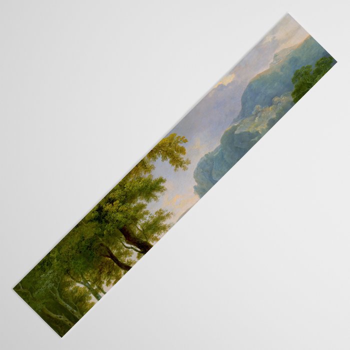Wooded Hilly Landscape Antique Oil Painting Table Runner Gallery Image 3