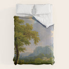 Wooded Hilly Landscape Antique Oil Painting Comforter Gallery Image 6