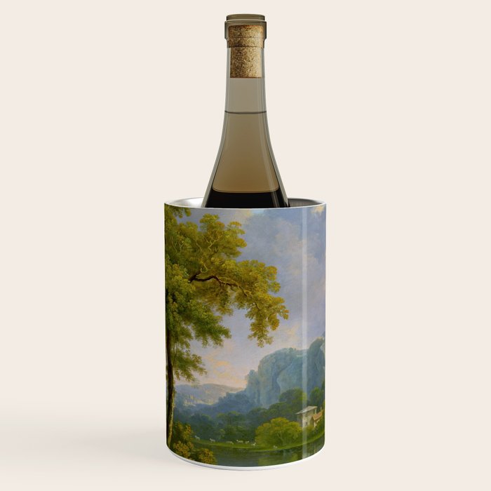 Wooded Hilly Landscape Antique Oil Painting Wine Chiller Gallery Image 1