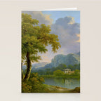 Wooded Hilly Landscape Antique Oil Painting Stationery Card Gallery Image 2