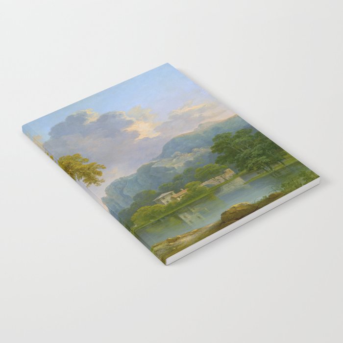 Wooded Hilly Landscape Antique Oil Painting Notebook Gallery Image 1