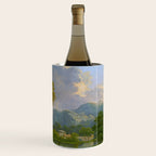 Wooded Hilly Landscape Antique Oil Painting Wine Chiller Gallery Image 3