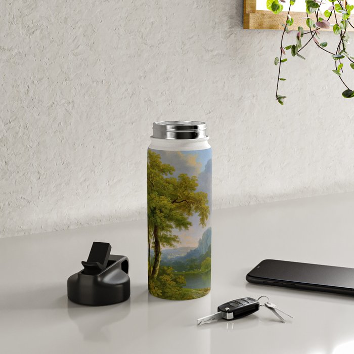 Wooded Hilly Landscape Antique Oil Painting Water Bottle Gallery Image 4