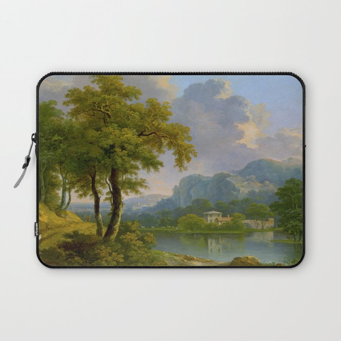 Wooded Hilly Landscape Antique Oil Painting Laptop Sleeve Gallery Image 1