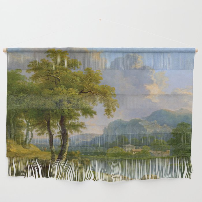 Wooded Hilly Landscape Antique Oil Painting Wall Hanging Gallery Image 1